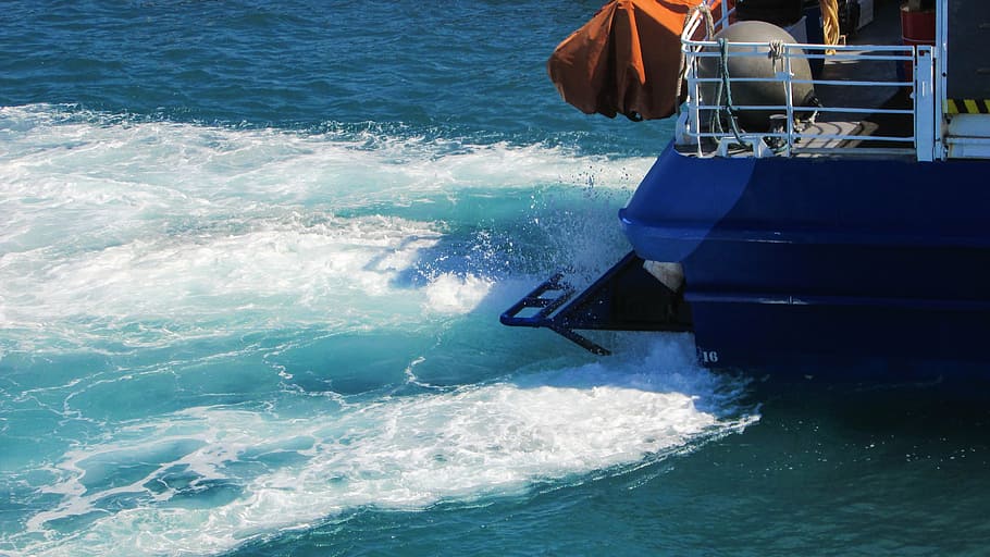 propeller, engine, power, motor, boat, spray, foam, sea, nautical vessel HD wallpaper