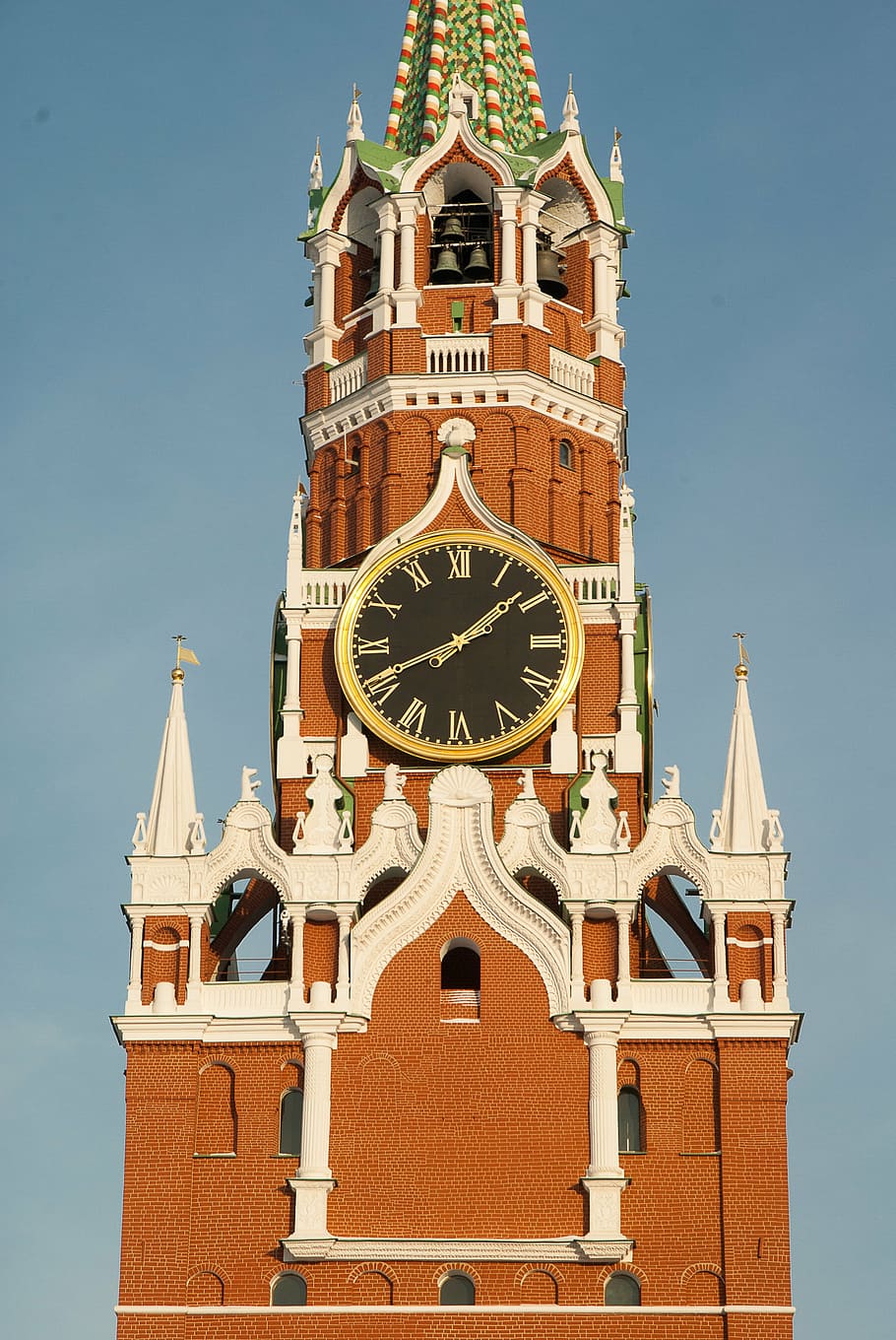 moscow, kremlin, tower of the savior, clock, wall, architecture, HD wallpaper