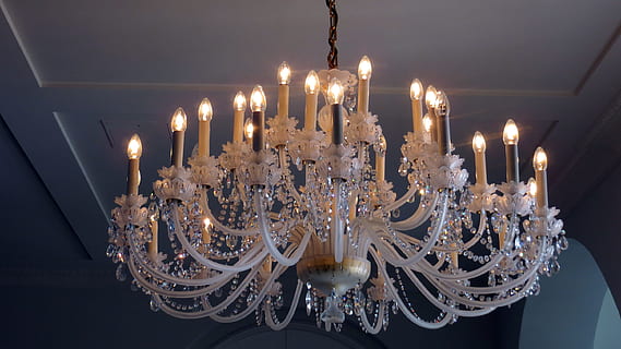 Chandelier, Gloss, Light, Rays, crystal chandelier, crystal glass HD wallpaper
