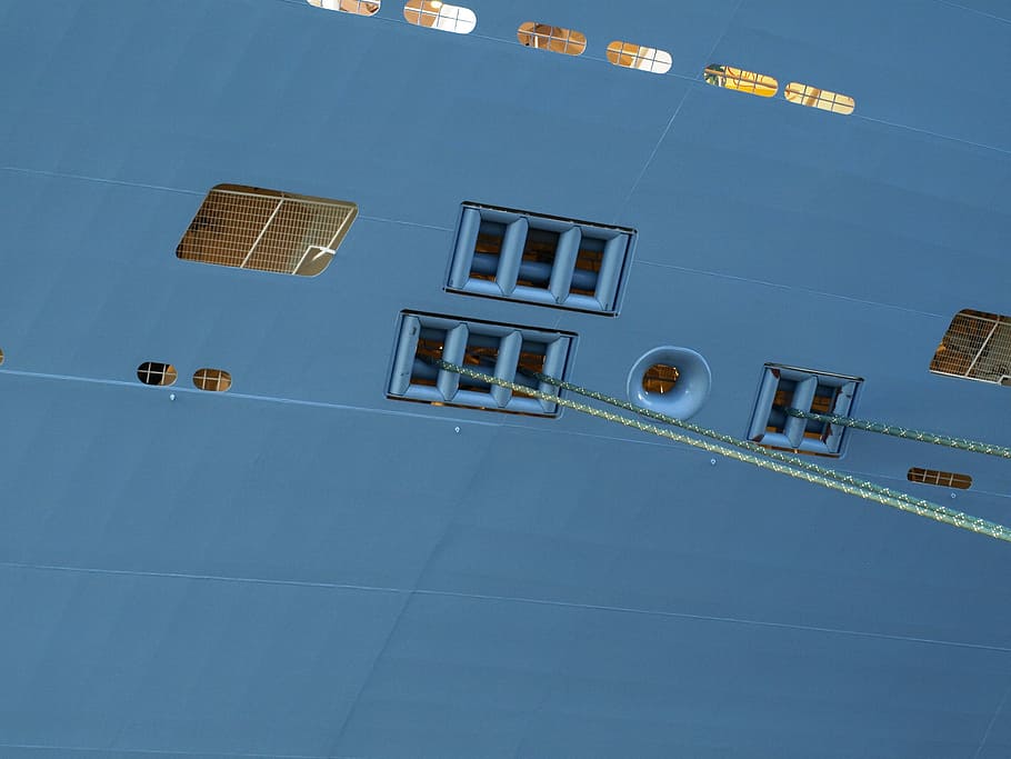 cruise ship, ver formation, anchoring, ropes, backup, architecture HD wallpaper