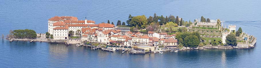waters, lago maggiore, islands, isola bella, panoramic, overview, HD wallpaper