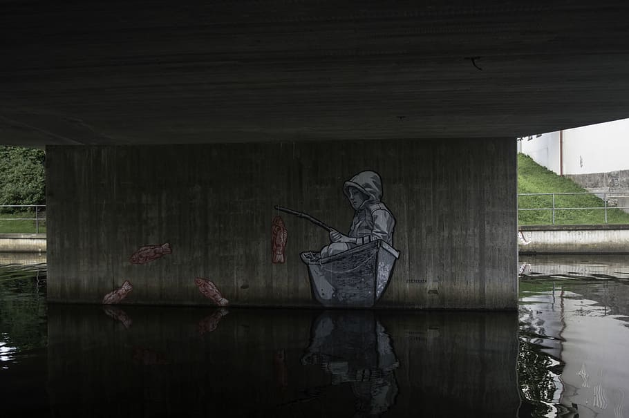 no limit, boras, sweden, bro, wall art, grafiti, water, architecture