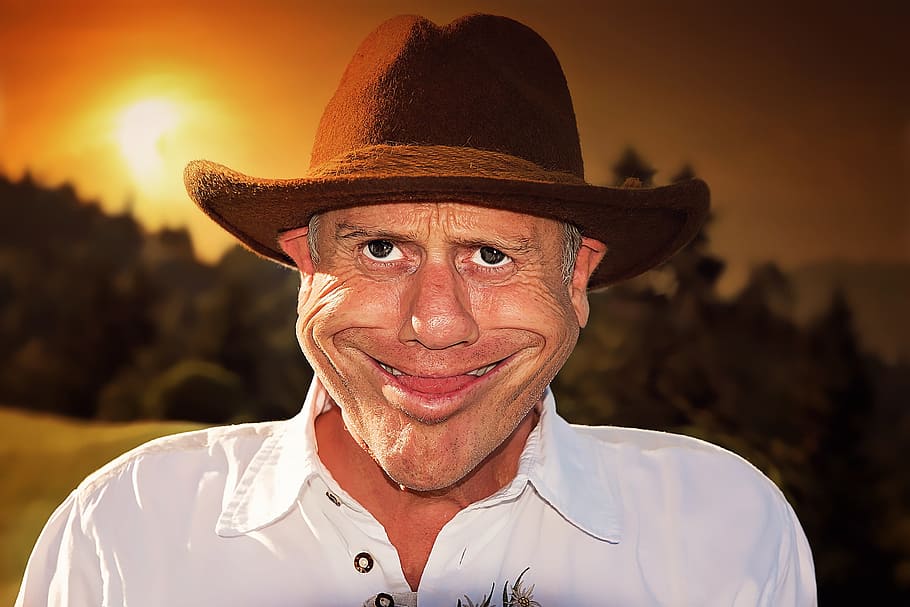 closeup photo of man's white polo shirt and brown cowboy hat, HD wallpaper