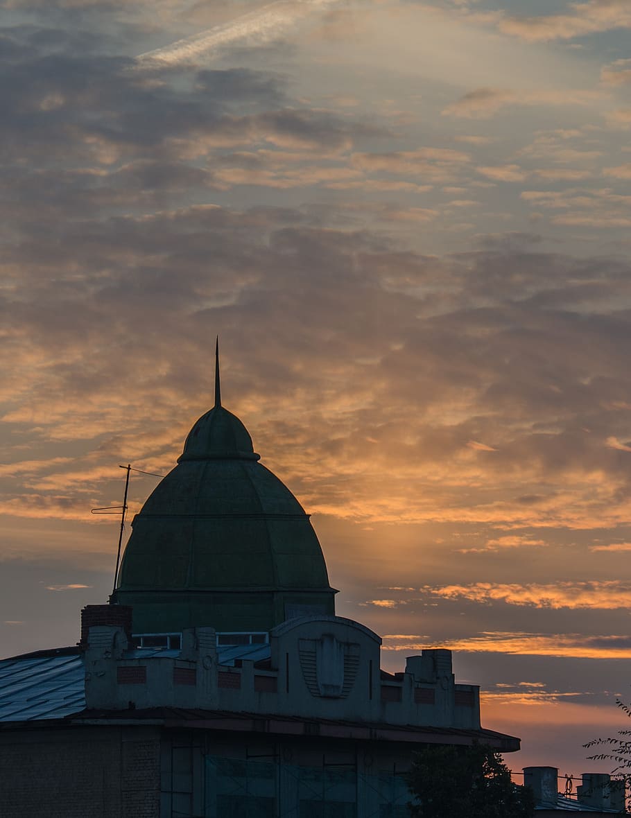 samara, sky, sunset, clouds, contrast, evening sky, dome, building HD wallpaper