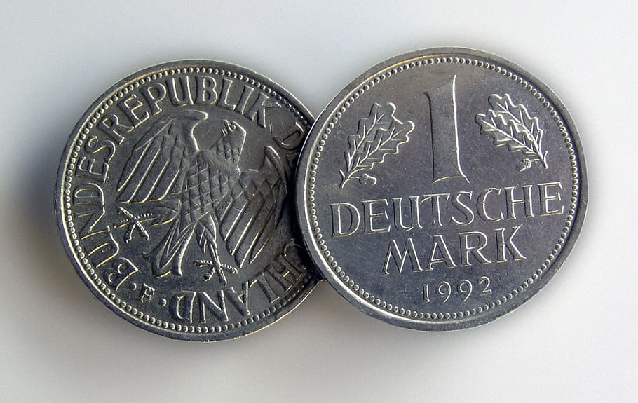 German Mark, Money, Coins, Germany, dm, currency, specie, metal