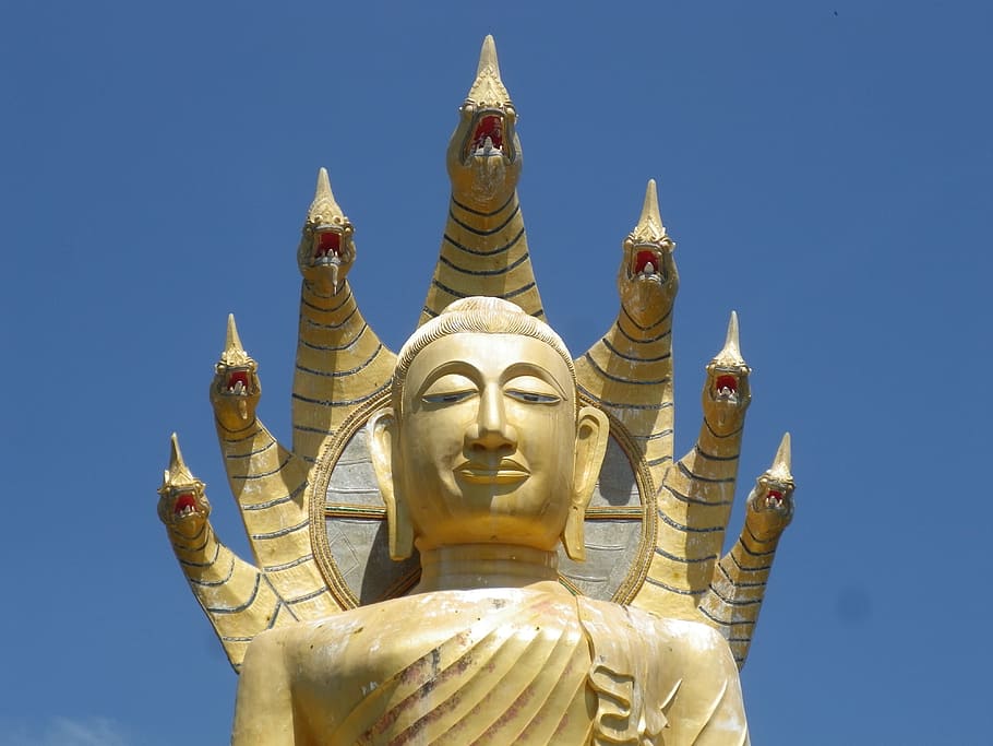 Buddah, Snake, Heads, Thailand, snake heads, religion, statue HD wallpaper