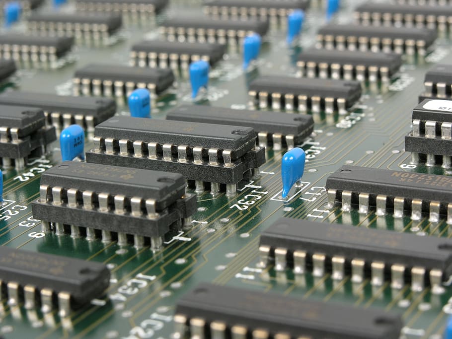 green circuit board, mother board, electronics, computer, components HD wallpaper