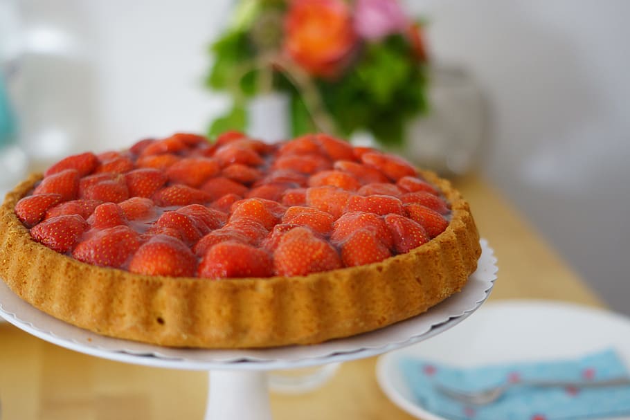 strawberry, cake, summer, red, eat, bake, food and drink, sweet food HD wallpaper