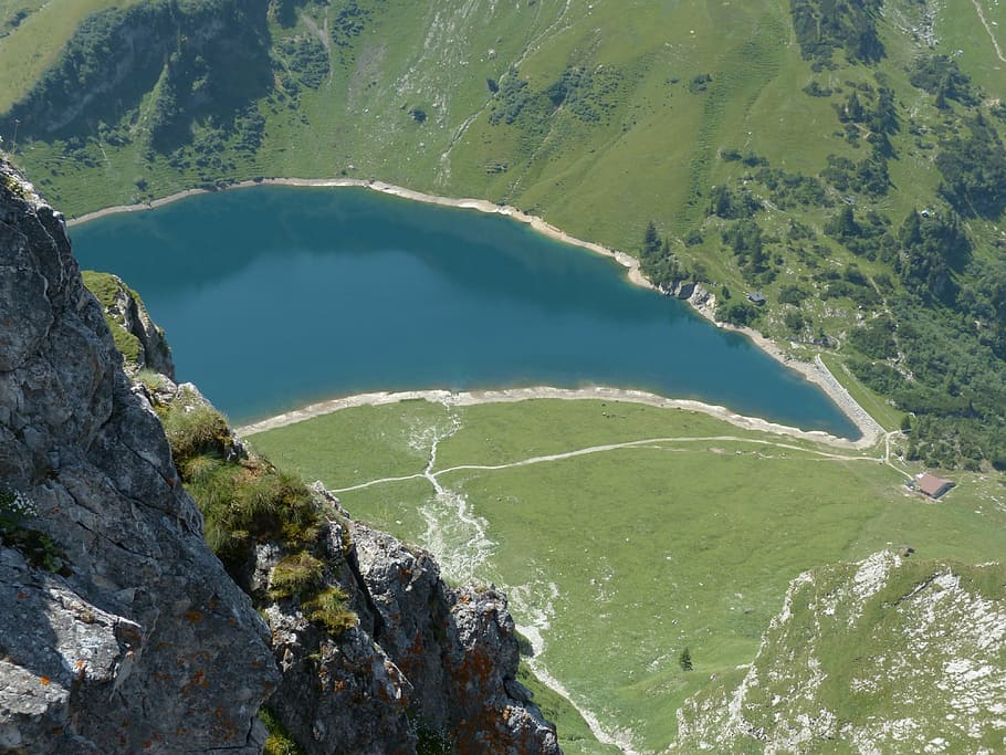 wedding mountain lake, bergsee, reservoir, top wedding alpe, HD wallpaper