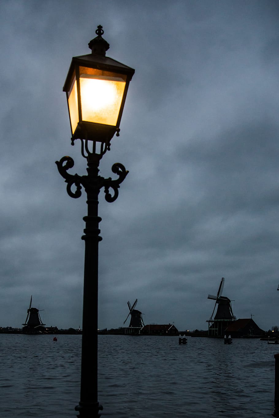 lantern, zaandam, water, mill, holland, traditional, village HD wallpaper