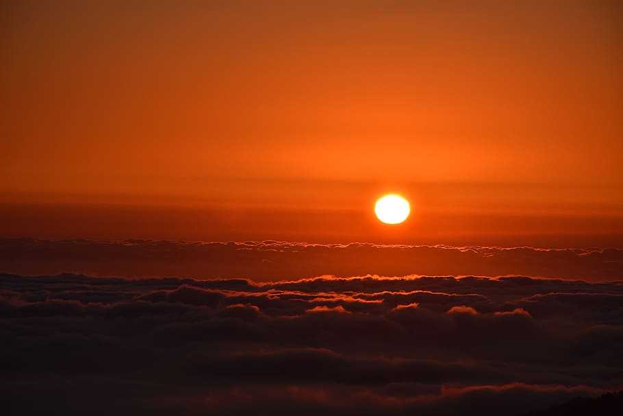 sunset, clouds, red, scenic, sky, beauty in nature, scenics - nature HD wallpaper