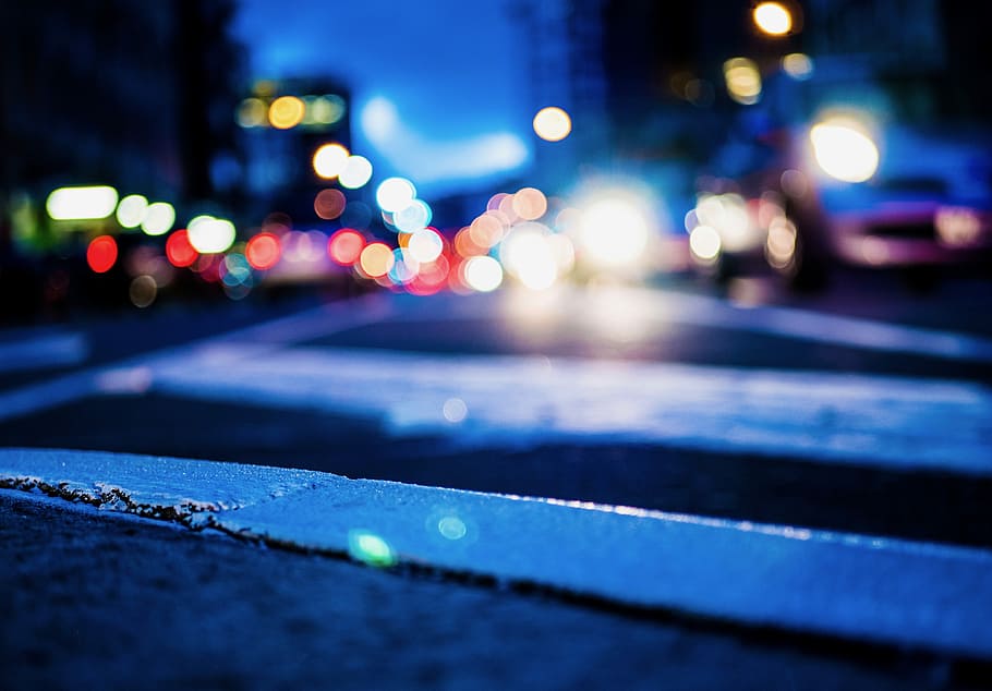 macroshot photography of car lights, bokeh photography, night HD wallpaper