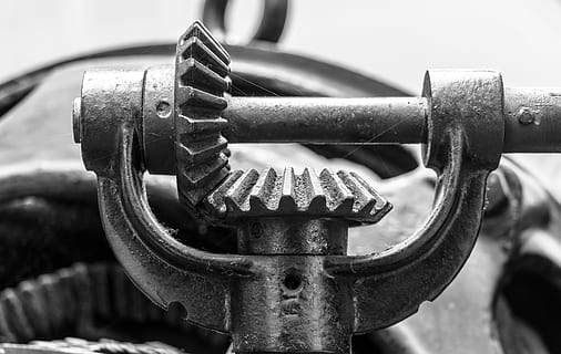 macro photography of gray metal bevel gear, machine, technical devices HD wallpaper