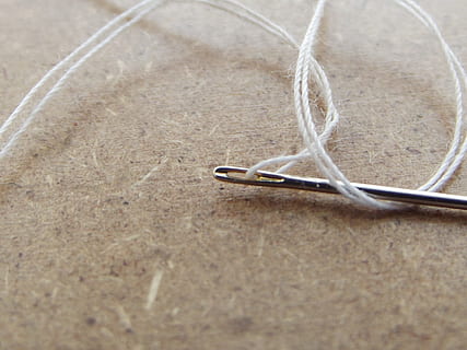 stainless steel needle with white thread photograph, silver needle HD wallpaper