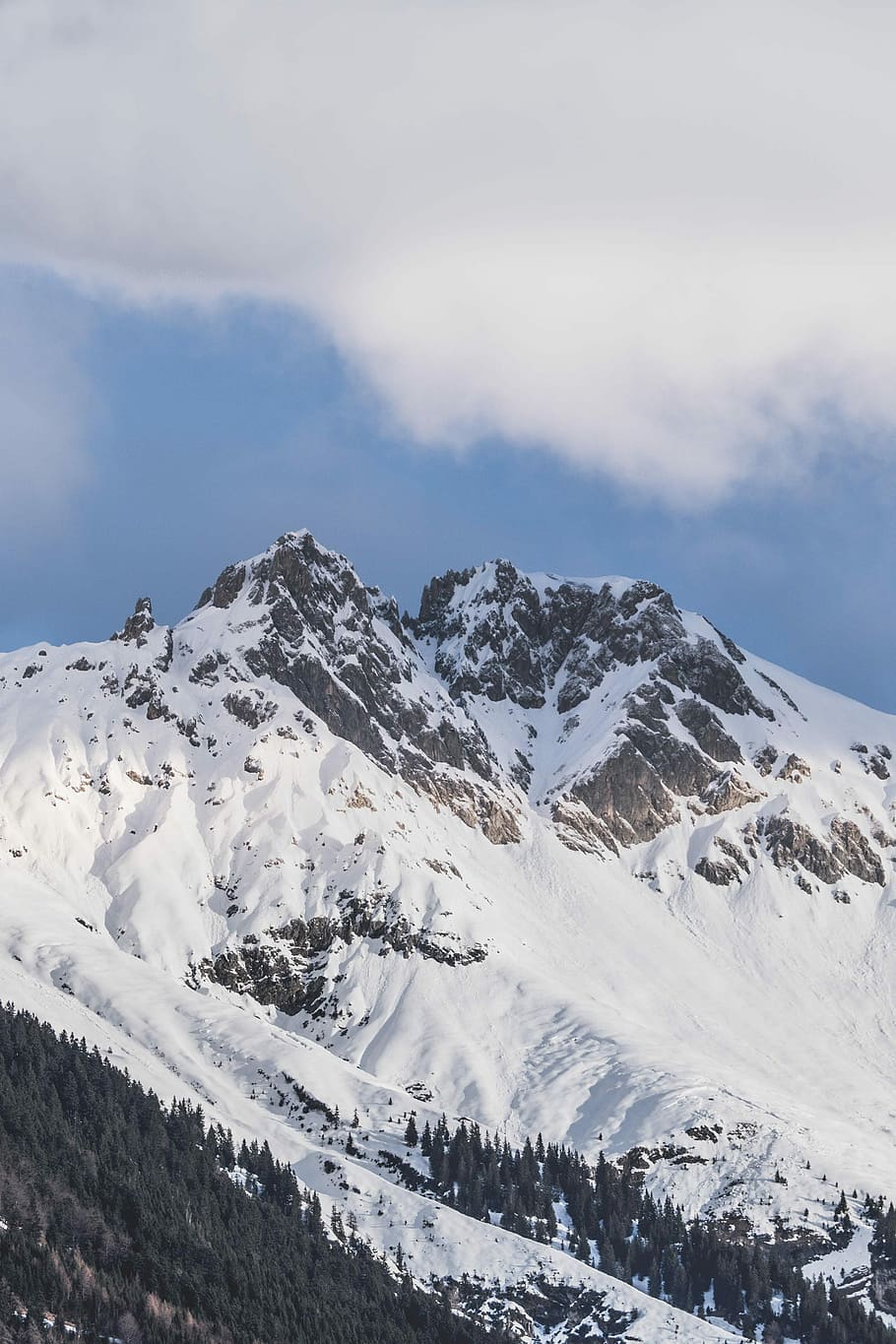mountain covered with snow, snow covered mountain, summit, snowcapped HD wallpaper