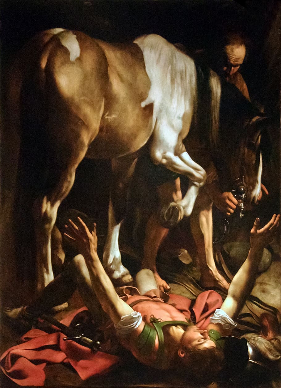 painting, caravaggio, conversion of st paul, way to damascus, HD wallpaper