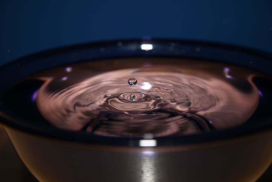 Water, Drop, Splash, Glass, water surface, liquid, clean, ripple HD wallpaper
