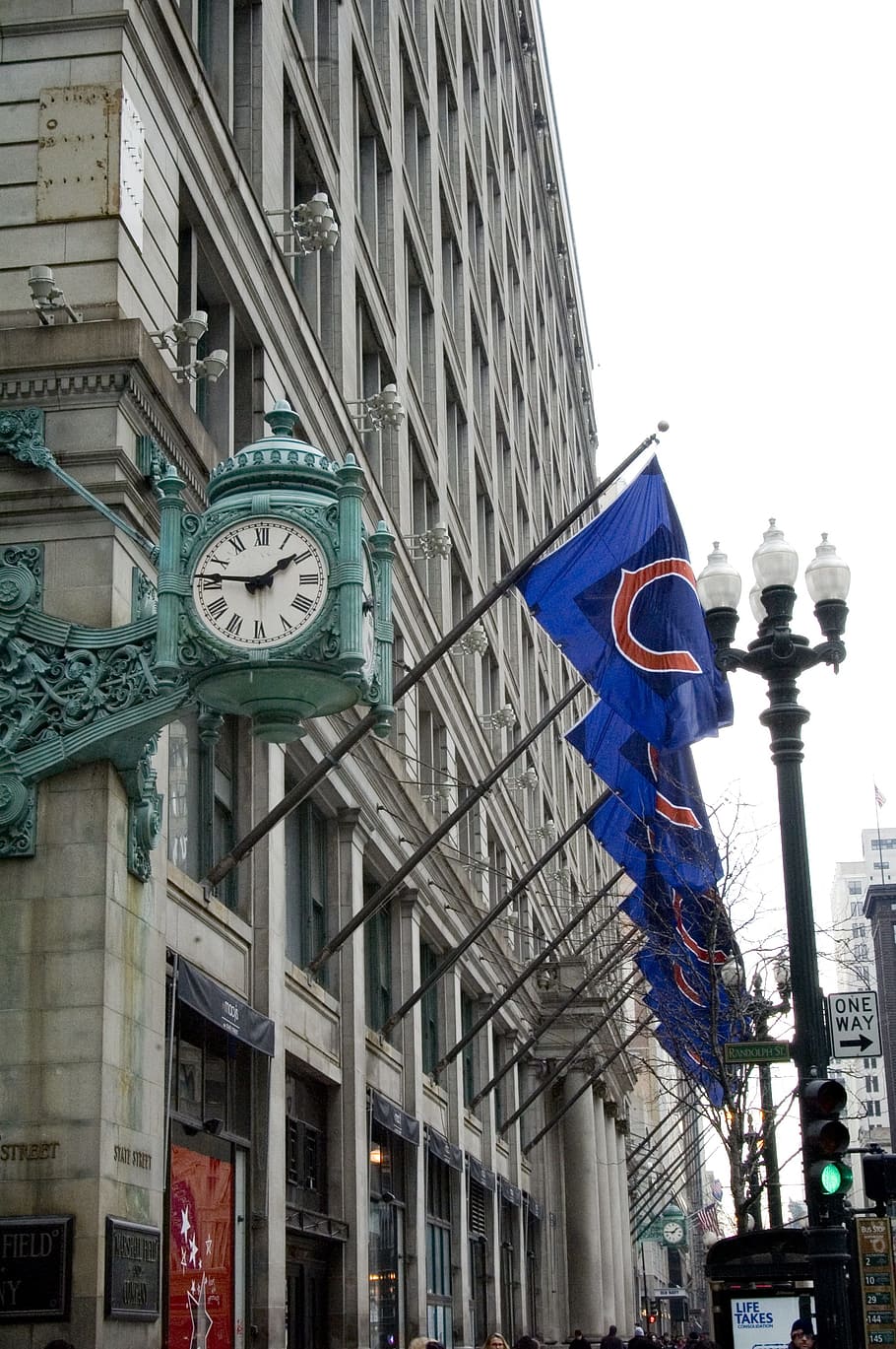 clock, macy's, chicago, chicago cubs, baseball, loop, historic, HD wallpaper