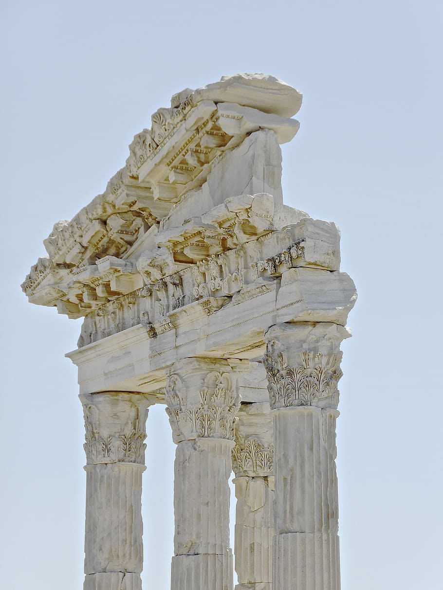 ruins, turkey, columns, ancient, roman, pillars, architectural column HD wallpaper