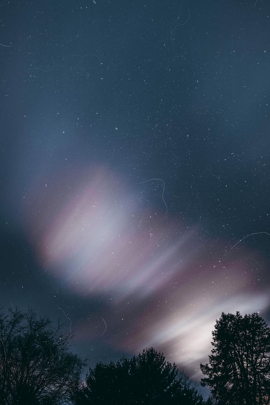 starry sky and aurora, stars, dark, night, milky way, beauty in nature HD wallpaper