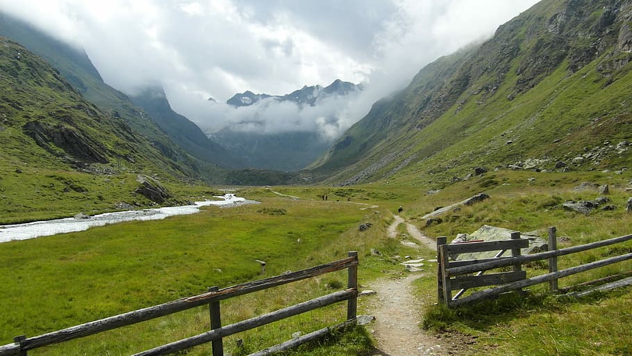 Mountain, Valley, Landscape, mountains, alpine, upper valley HD wallpaper