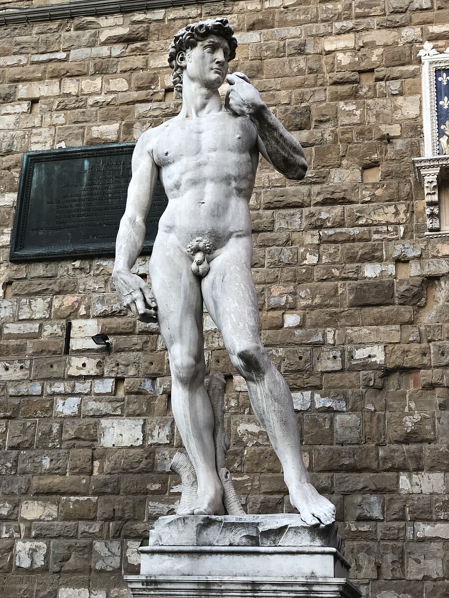 statue, sculpture, art, marble, man, monument, travel, david