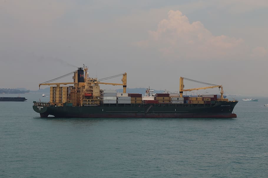 ship, carrier, freight, transportation, sea, water, mode of transportation HD wallpaper