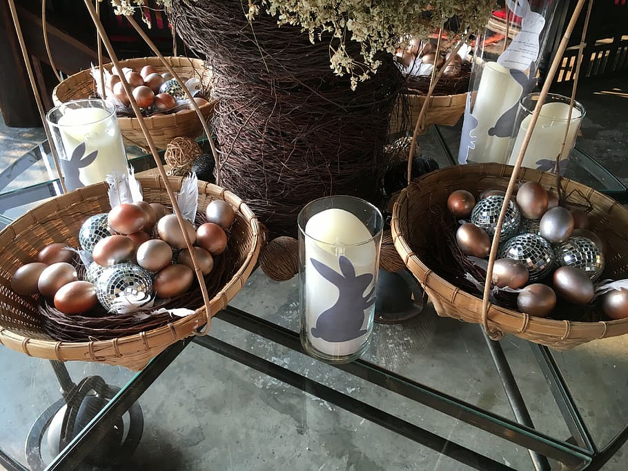easter decor, decoration, easter eggs, food, food and drink HD wallpaper