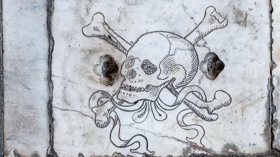 skull, engraved, marble, tomb, pisa, art and craft, representation HD wallpaper