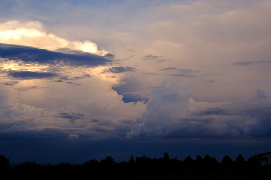 storm clouds, thunderstorm, sky, nature, dark clouds, landscape HD wallpaper