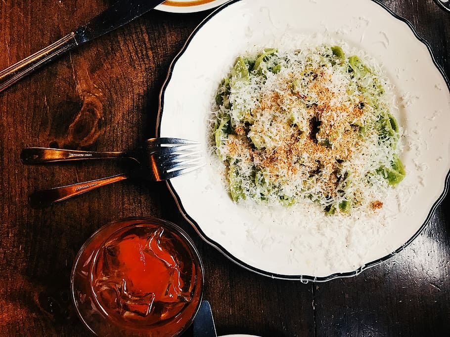 Pasta with parmesan, cheese, dinner, dish, fork, italian, lunch HD wallpaper