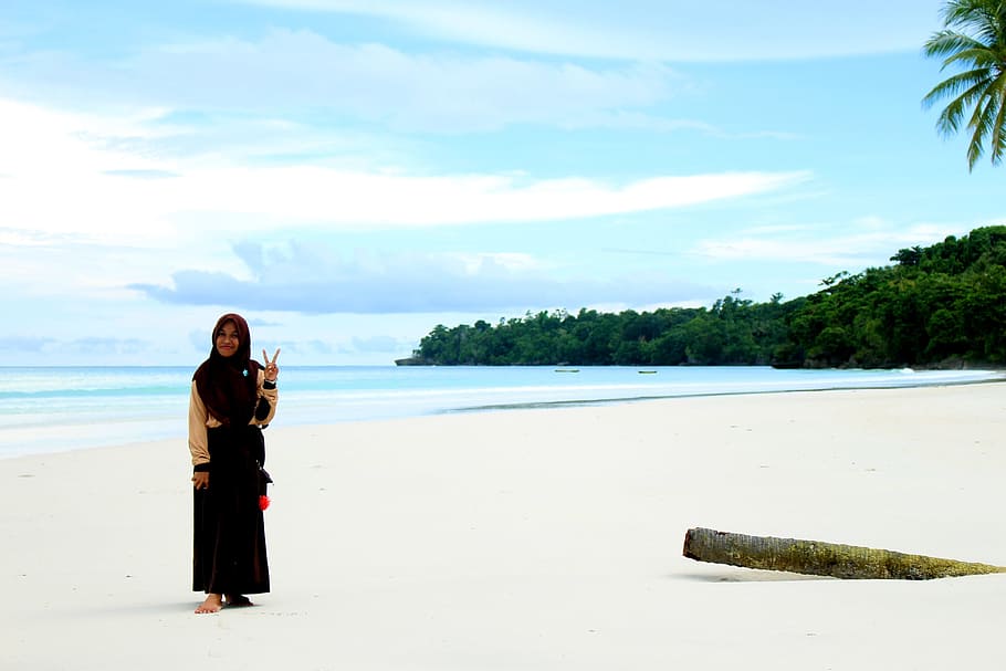 kei islands, people, man, indonesian, beach, white sand, one person