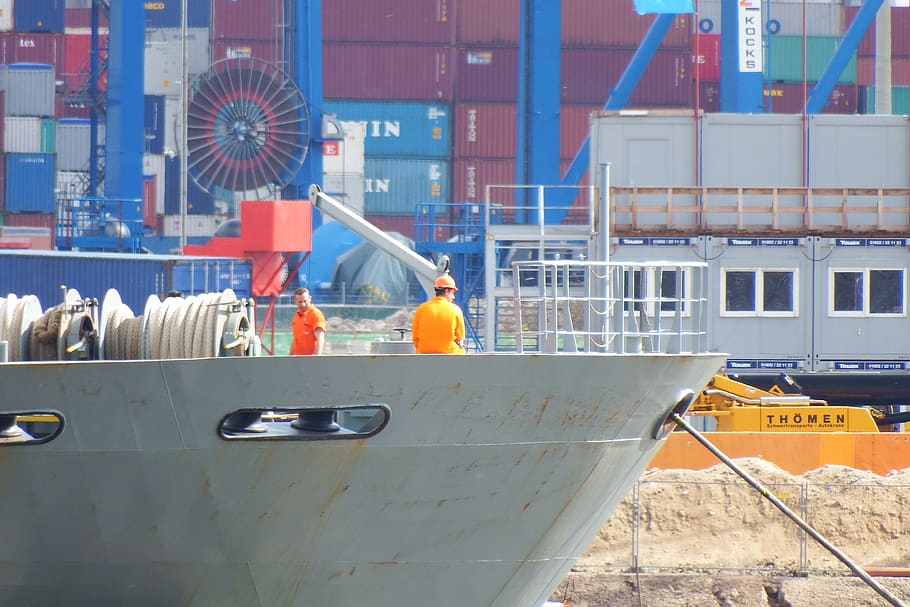 sailors, ship, port, architecture, protection, working, occupation HD wallpaper