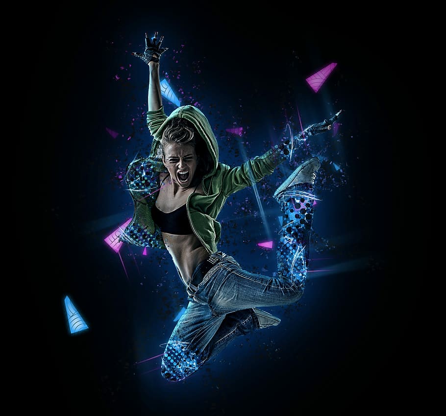 woman dancing digital wallpaper, girl, female, young, attractive