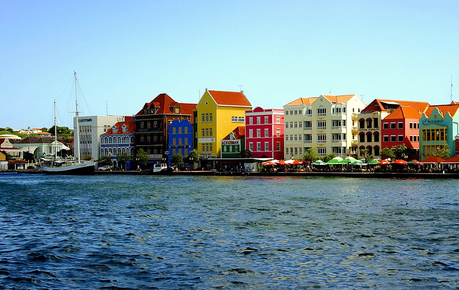 assorted colored buildings beside body of water, curacao, willemstad, HD wallpaper