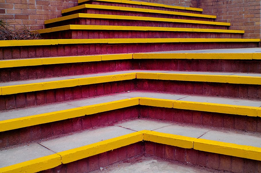 gray concrete stairs, steps, staircase, design, climb, floor HD wallpaper