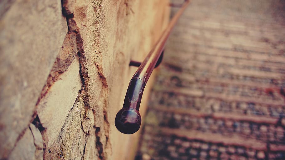 railing, brick, outdoors, stone, stairs, steps, wood - material HD wallpaper
