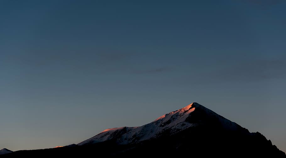 silhouette of mountain at d aytime, snow, winter, white, cold HD wallpaper