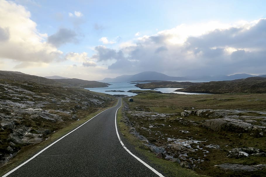 road, sky, cloud, cloud - sky, scenics - nature, direction HD wallpaper