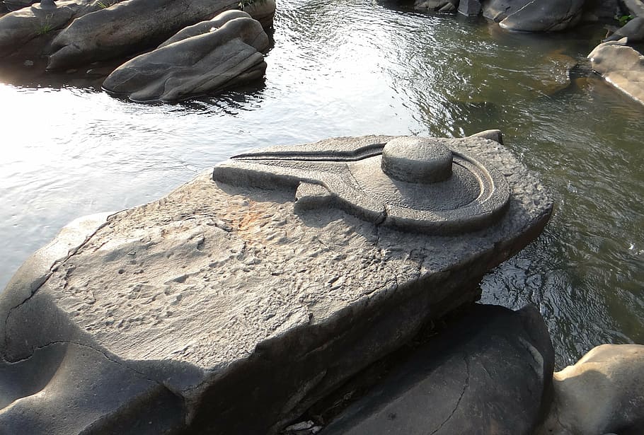 sahasralinga, stone, sculptures, river bed, shalmala, symbol, HD wallpaper