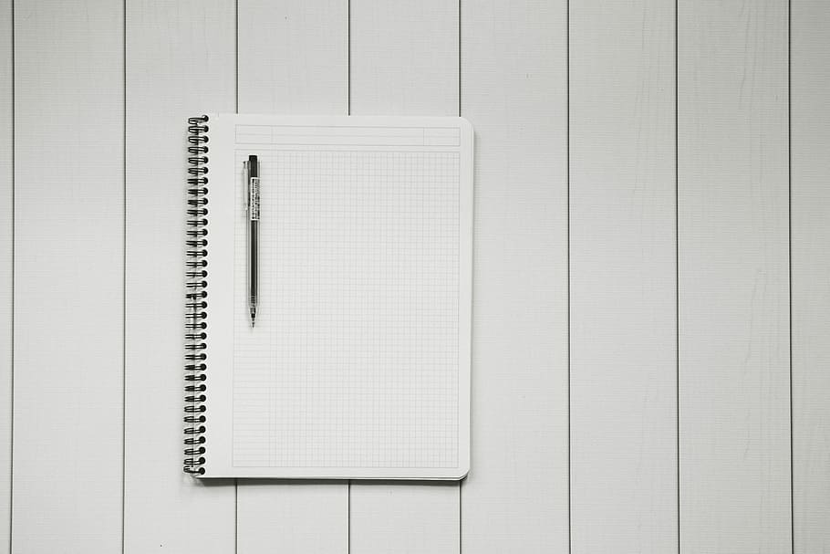 graphing notebook, black click pen on white graphing spiral notebook HD wallpaper