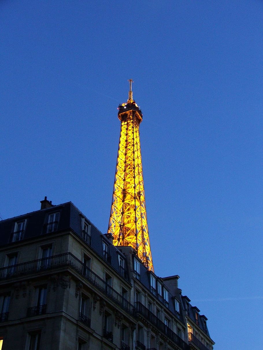 Hd Wallpaper Eiffel Tower Paris Night Lights Tourism Famous