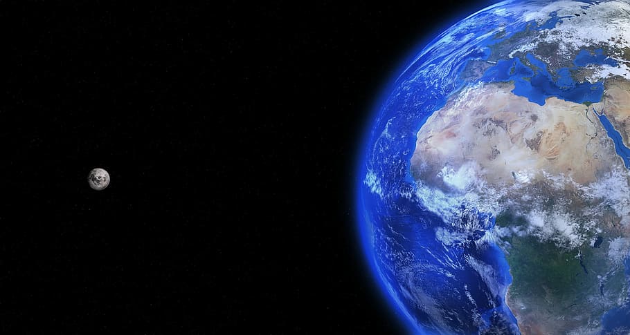 earth, globe, moon, world, planet, earth globe, blue, europe, HD wallpaper