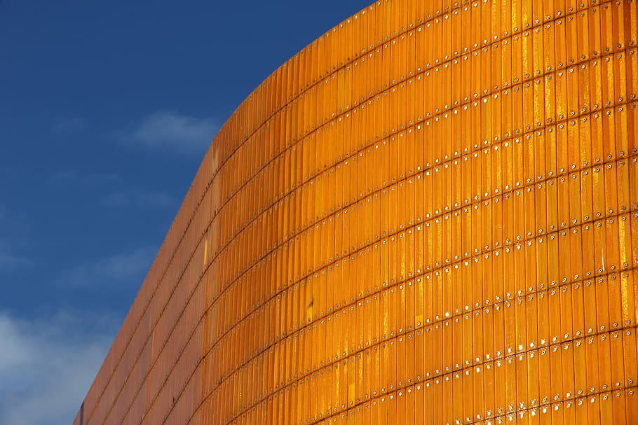 artwork, plastic, reflectors, orange, blue sky, sculpture, münster HD wallpaper