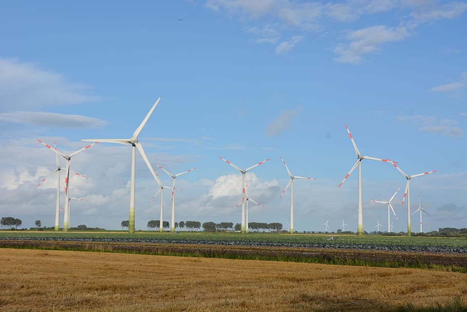 technology, pinwheel, sky, wind power, wind energy, current HD wallpaper