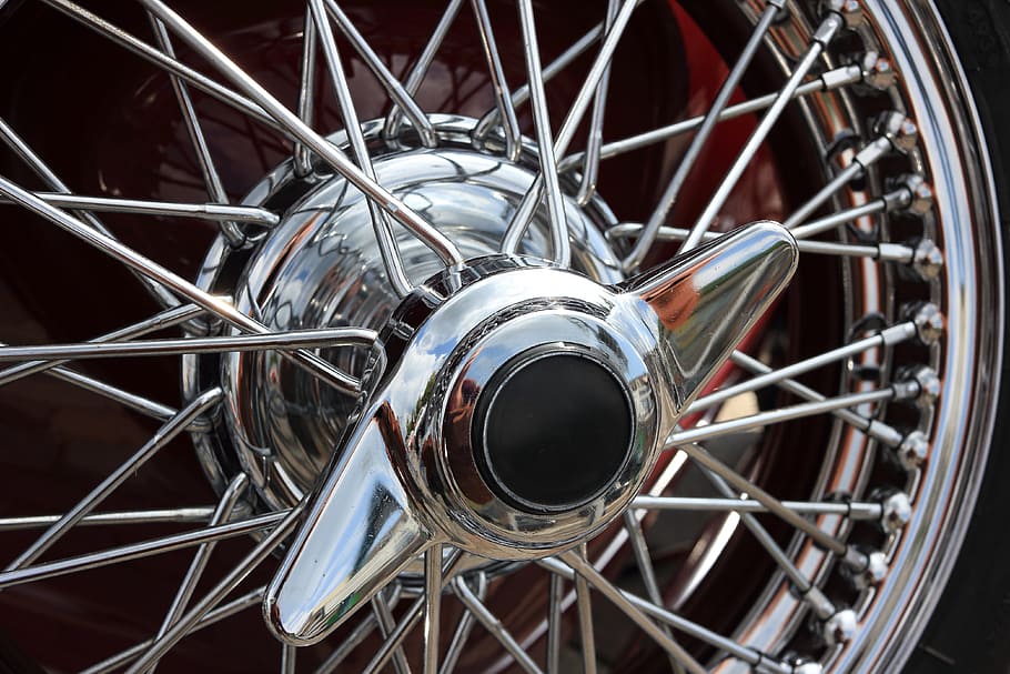 classic, car, wire, wheel, locknut, tire, chrome, automotive HD wallpaper