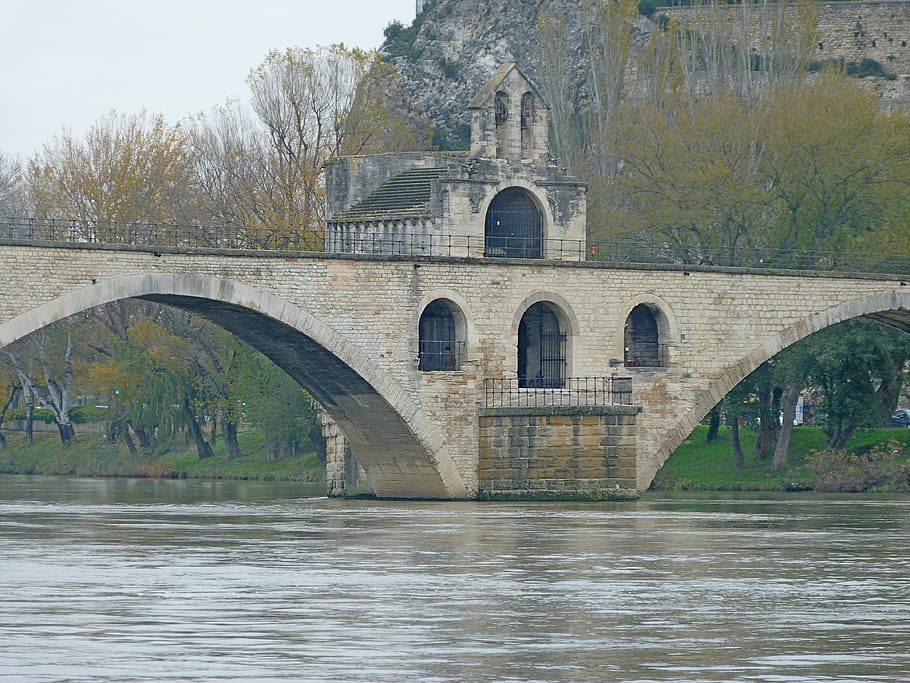 bridge of avignon, monuments, chapel, provence, rhone, architecture, HD wallpaper