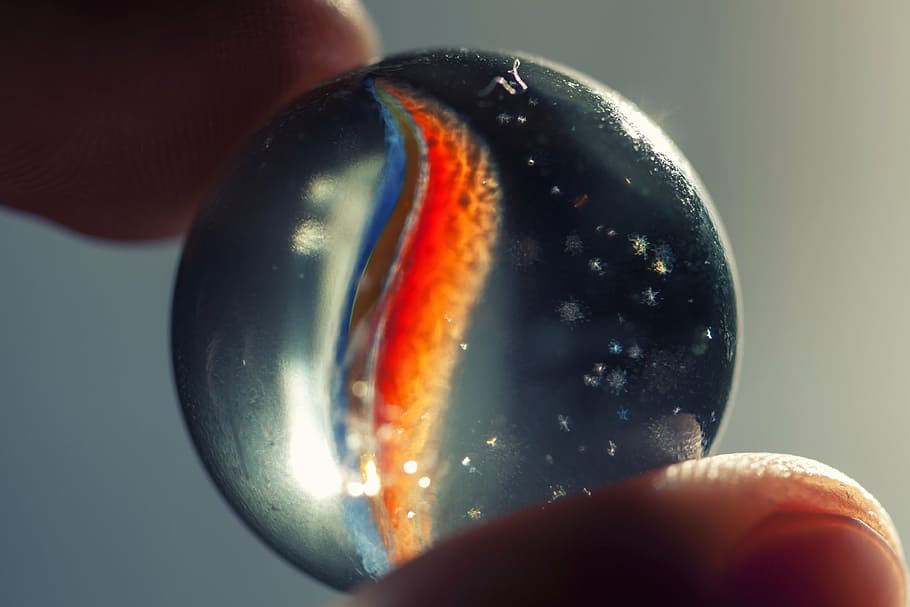 selective focus photography of marble toy, macro, marble ball HD wallpaper