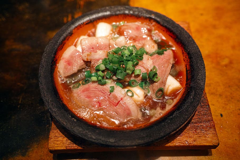 ramen dish in shallow photo, japanese food, japan food, tavern, HD wallpaper
