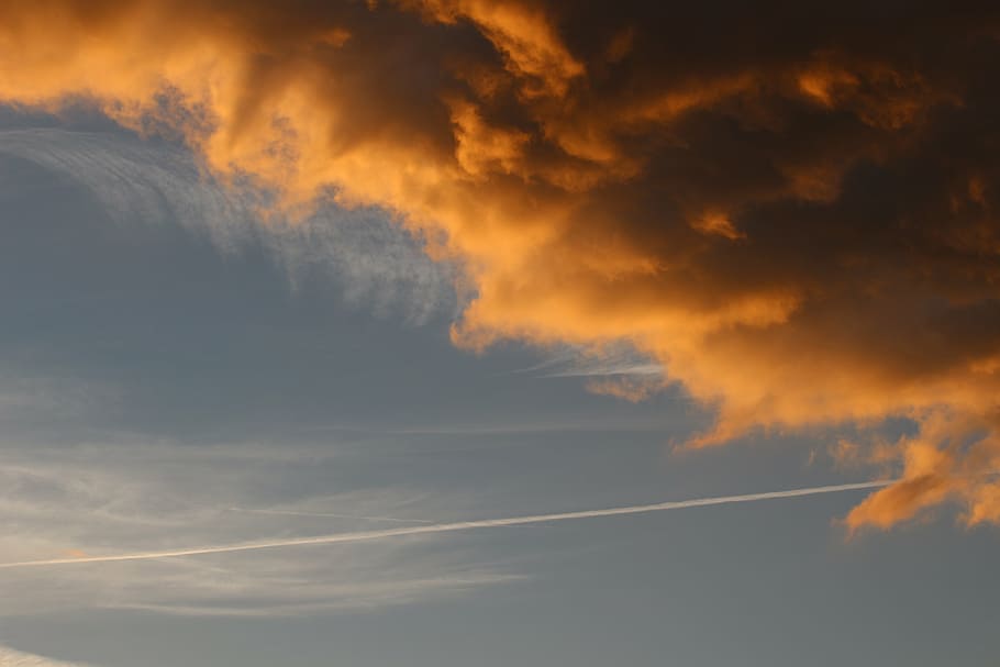 clouds, abendstimmung, clouded sky, light, sunset, lichtspiel HD wallpaper